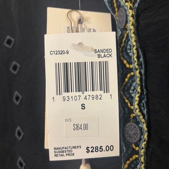 NEW Johnny Was Rei Embroidered Blouse Blue Floral Eyelet Bell Sleeve Small - Picture 16 of 16